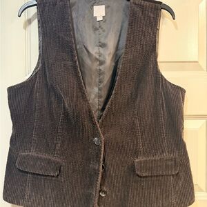 J. Jill Chocolate Corduroy Vest